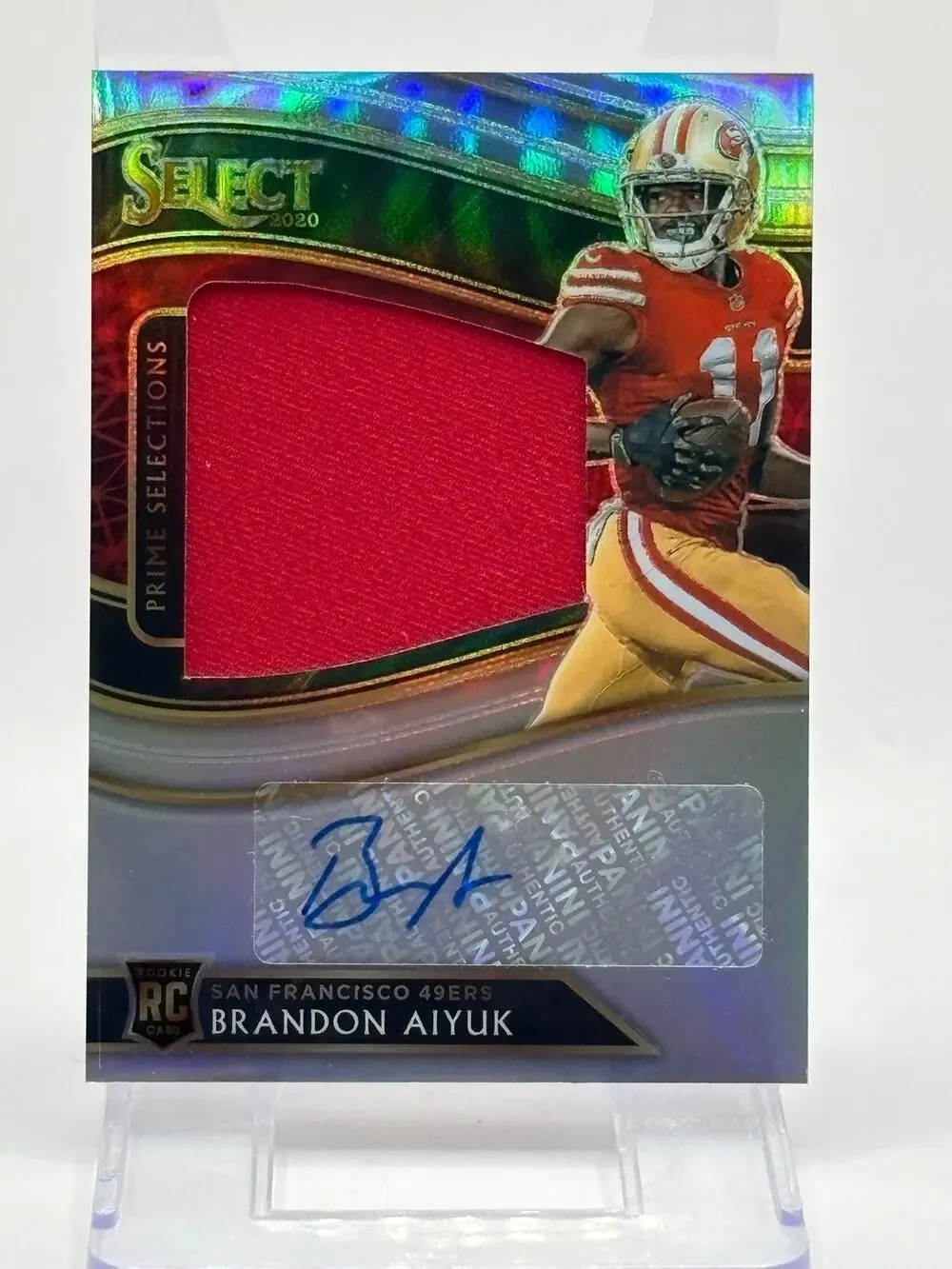 2020 Panini Select Brandon Aiyuk Rookie Silver Jersey Patch Auto 36/49 SP 49ers